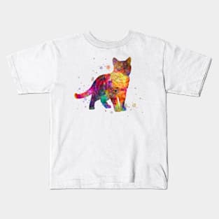 American shorthair in watercolor Kids T-Shirt